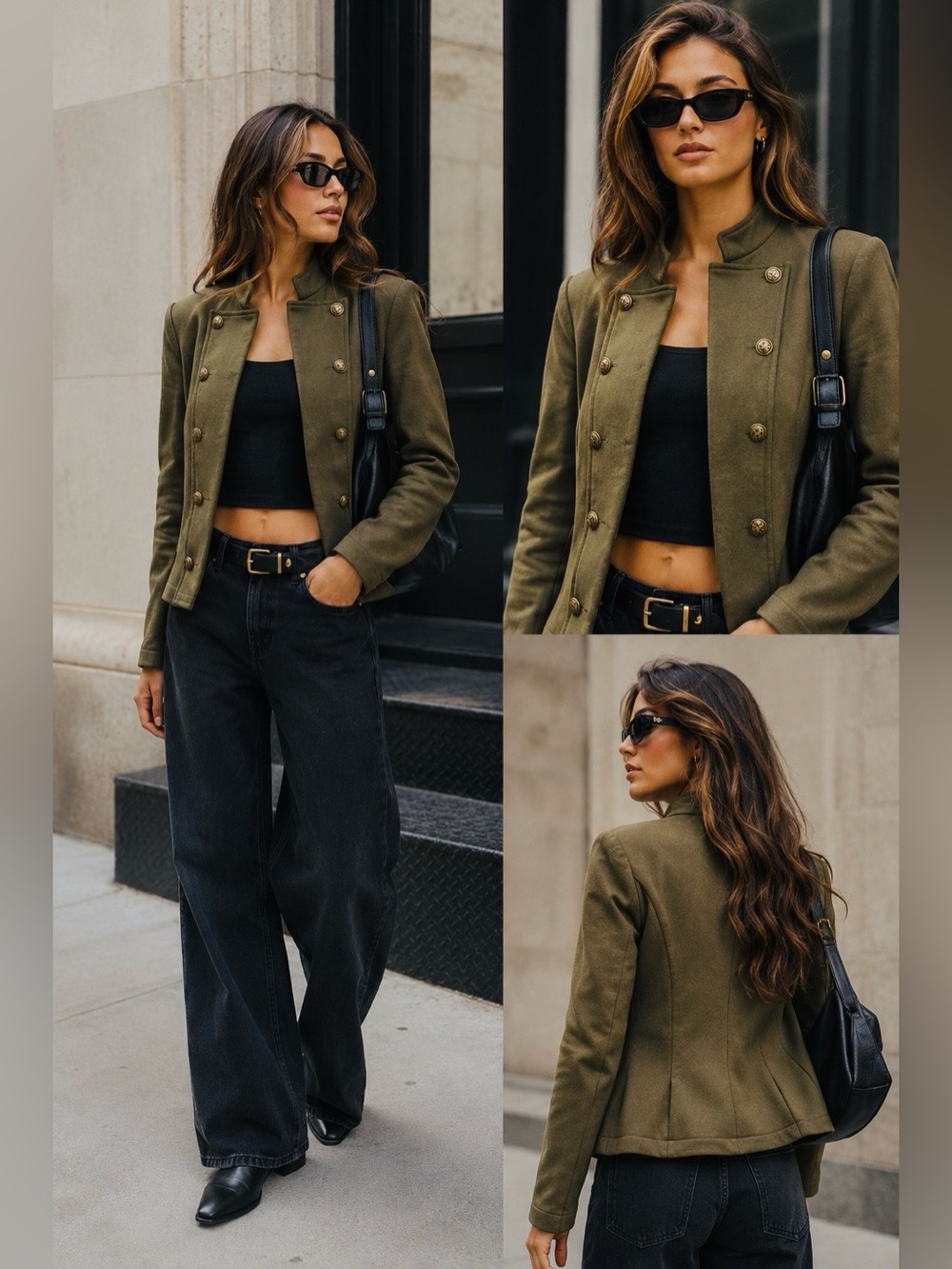 •SOLD•Tommy Hilfiger Military Knit Blazer Cardigan Sweater Jacket army •SOLD•